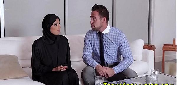  Busty hijab amateur sucks and rides cock and gets oral